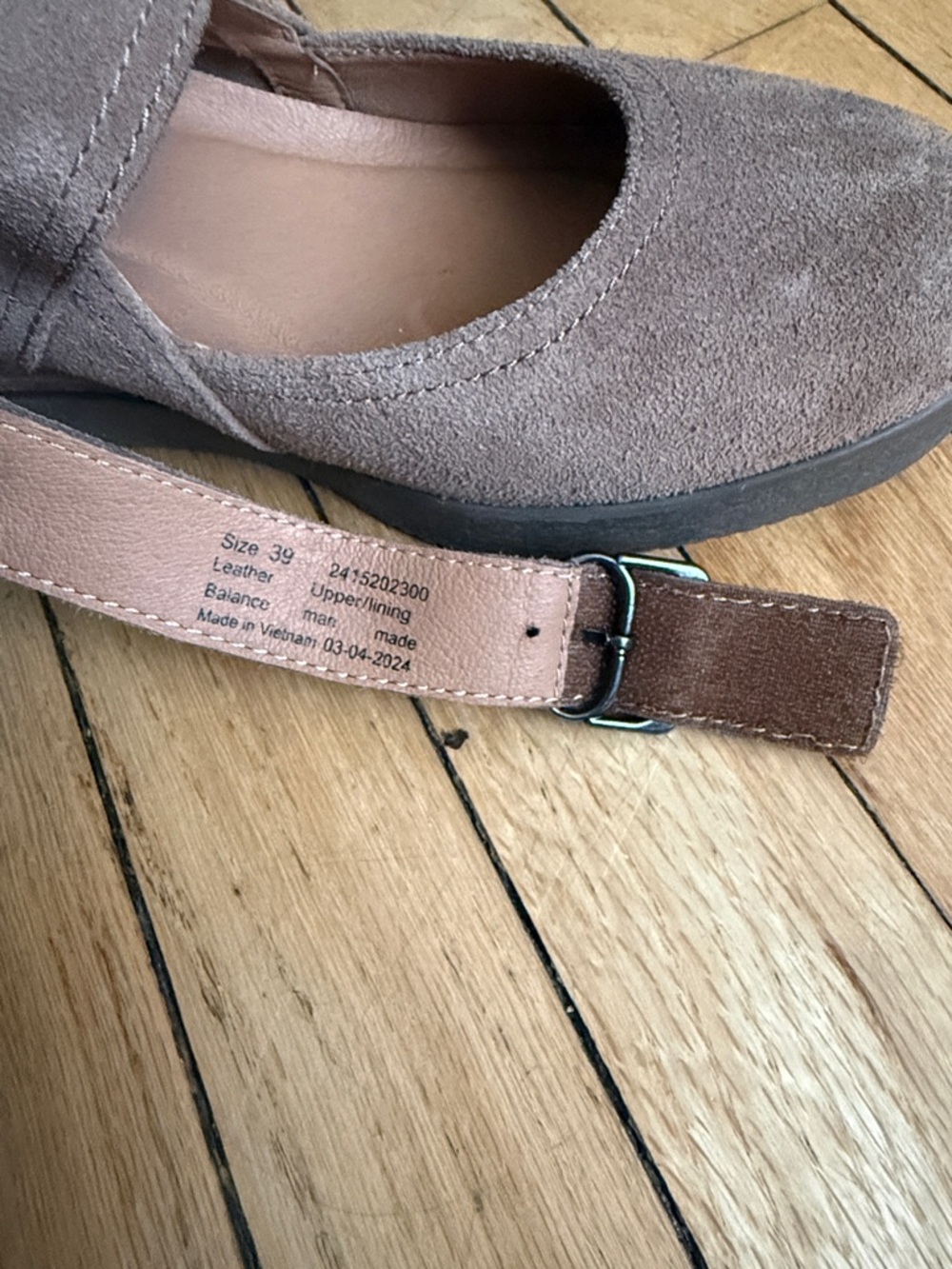 Dansko Taupe Suede Mary Jane Wedge with Buckle Strap - Picture 5 of 6